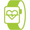 Smartwatch mit Herz und Herzlinie